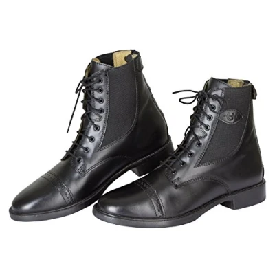 Immagine di Kerbl Stivaletti stringati Monaco, in pelle per equitazione Unisex adulti, Black, 44