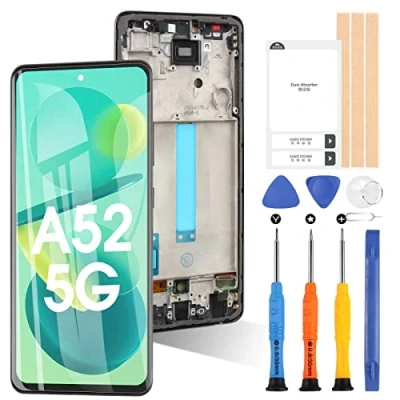 Immagine di Schermo per Samsung Galaxy A52 5G A526B LCD Display Touch Digitizer Parti di Ricambio Riparazione con Strumenti(Nero Cornice,Non 4G A525F e A52s)