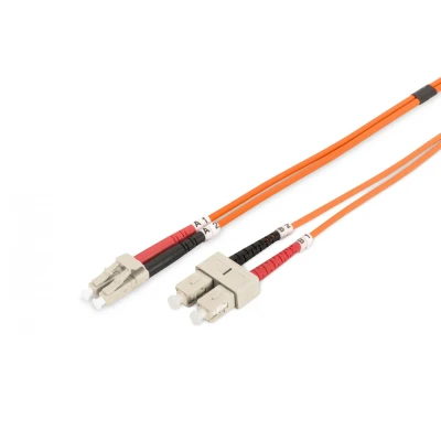 Immagine di DIGITUS DK 2532 01 Cavo In Fibra Ottica OM2 1 m da LC a SC Duplex Gbit/s LAN Multimodale MM Tipo Di Fibra: 50/125 µ Arancione (Orange)
