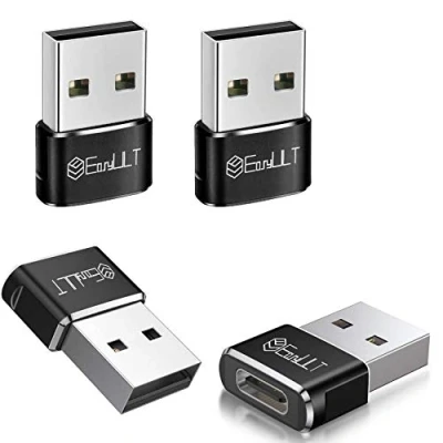 Immagine di EasyULT Adattatore USB C Femmina a Maschio (4 Pezzi), Tipo C, Ricarica Rapida e Trasferimento Dati per Phone 15 14 13, Samsung Galaxy S23 S22 y Otro Dispositivo Nero