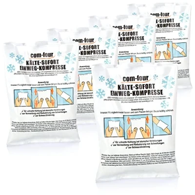 Immagine di com four® 5X impacco Freddo istantaneo USA e Getta, per Raffreddamento immediato Misure di Primo Soccorso, tampone rinfrescante Uso Esterno, 21 x 15 cm (05 Pezzi Set 2)