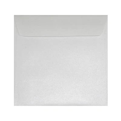 Immagine di Netuno 25 buste lettera quadrate bianche 170 x mm 110g Sirio Pearl Ice White perlate per partecipazioni battesimo comunione matrimonio biglietti inviti