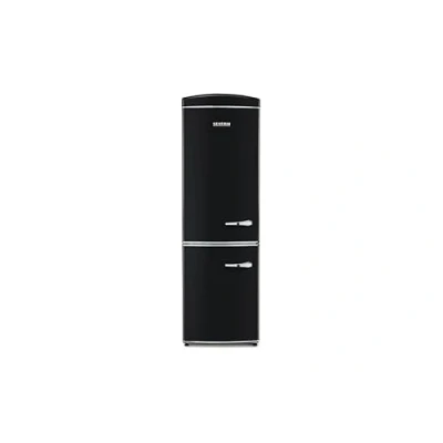Immagine di Severin Frigorifero Congelatore combinato Total NoFrost, Posa libera, Larghezza 60 cm, 315 L, Classe E, Veggibox inclusa, Retrò, Nero, RKG 8888