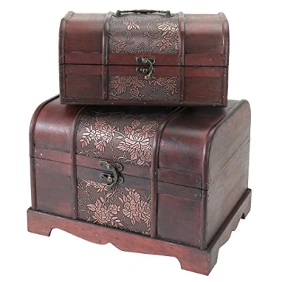 Immagine di HMF 6411700 Scrigni del Tesoro in Legno Set di 2 diverse Dimensioni Giappone