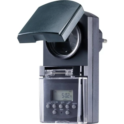 Immagine di Basetech BT 2106308 Timer a spina analogico digitale Settimanale 1800 W IP44 Funzione di conto alla rovescia, Random