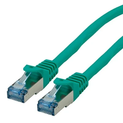 Immagine di Roline 21.15.2834 RJ45 cavo di rete, patch CAT 6A S/FTP 1.50 m Verde doppia schermatura, Privo alogeni, Ritardante fiamma 1 pz.