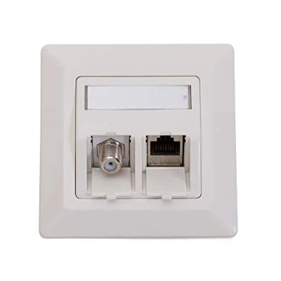 Immagine di Logilink Keystone Set di presa elettrica con 1 modulo F + RJ45