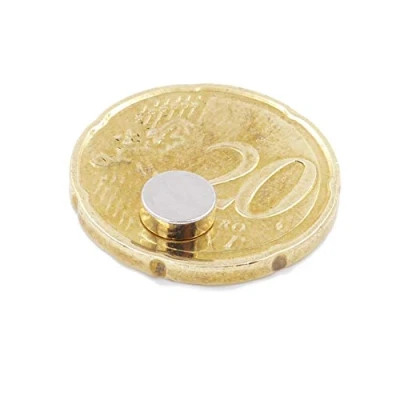 Immagine di Aprilheld 25 magneti a dischi 6 x 2 mm classe N52 più forte al neodimio extra forti magnete per bacheca, lavagna bianca, foto, frigorifero Mini disco magnetico