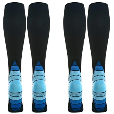 Immagine di Weekend Peninsula 2 Paia Calze Compressione Graduata Uomo E Donna 20 30 mmHg per Sportive, Running, Trekking, Recupero, Viaggio in Aereo, Antitrombo, Vene Varicose (Blu, L XL)
