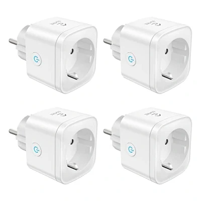 Immagine di Presa Smart EIGHTREE, Wifi(Schuko), Intelligente con Monitoraggio Energia, Temporizzata, Controllo Remoto, Compatibile Alexa, Google Home e SmartThings, 16A 3680W, 4 Pezzi