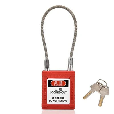 Immagine di Lockout Tagout Lucchetto di sicurezza e blocco Lockout, ingegneria non conduttivo lungo corpo rosso