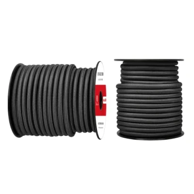 Immagine di Abma Cord Corda Elastica 8mm 20M di Gomma Cavo Elastico Marino per Teloni, Tende e Bagagli Nero