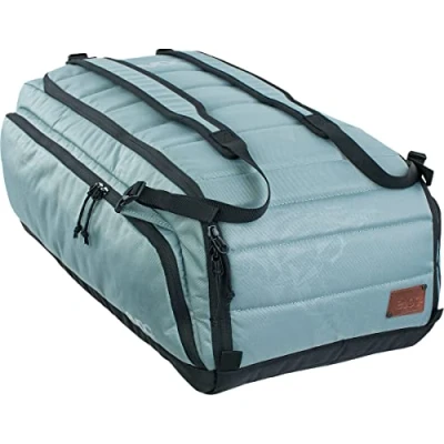 Immagine di EVOC gear bag 55 (borsa per bici con funzione di zaino, materiale esterno particolarmente robusto, spallacci staccabili, resistente allo sporco e all&#039;acqua), acciaio/grigio