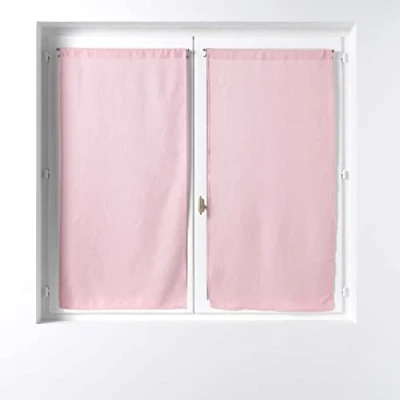 Immagine di Douceur d&#039;Intérieur, Coppia di tende passapasta (2 x 60 120 cm) Soane Rosa, Voile Tessuto