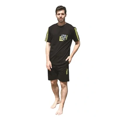 Immagine di AUSTRALIAN Completo Estivo in Cotone per Uomo, Completino Maglia e Pantaloncino (IT, Testo, XXL, Regular, A1000JF Nero)