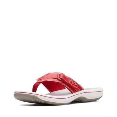 Immagine di Clarks Women&#039;s Breeze Sea Flip Flop, New Red Synthetic, 11 B(M) US