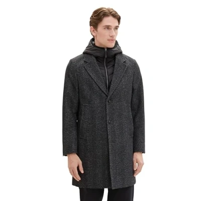 Immagine di TOM TAILOR 1037348 Cappotto di Lana, 32522 Deep Herringbone Structure, XL Uomo