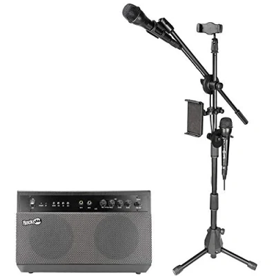 Immagine di RockJam Premium Performer Macchina per karaoke Bluetooth da 100 watt e sistema PA con due microfoni