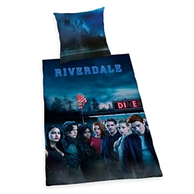 Immagine di Herding Riverdale Set di Biancheria da Letto, Double Face, Cotone Renforcé, Multicolore, Federa 80 x cm, Copripiumino 135 200 cm