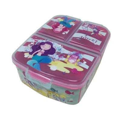 Immagine di Contenitore per il pranzo bambini, a scelta: Frozen, PJ Masks, Spiderman, Avengers, Mickey, Paw Patrol, in plastica senza BPA, Sirena