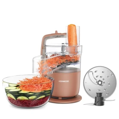 Immagine di Kenwood MultiPro Go FDP22.​130RD, Robot da Cucina, Trita, Affetta, Grattugia, Riduce in Purea e Impasta, 360 Express Serve, Ciotola 1.3L, Lame per Impastare, Disco 4 mm, 650W, Rosso Argilla