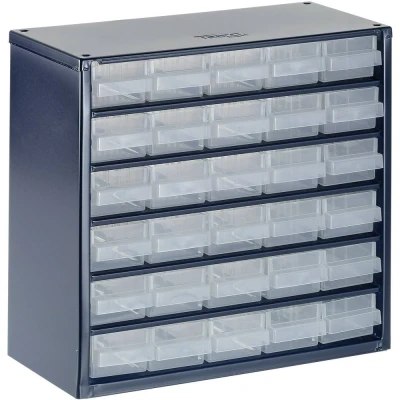 Immagine di raaco 630 00 Cassettiera porta minuteria (L x A P) 306 283 150 mm Scomparti: 30 Contenuto 1 pz.