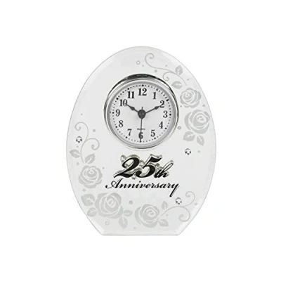 Immagine di Shudehill Orologio a specchio per 25 anniversario di matrimonio, colore: argento, mirrored glass