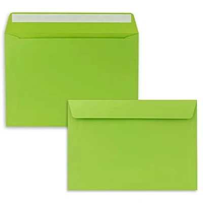 Immagine di 100 buste per lettere, formato DIN C5, 16,2 x 22,9 cm, con chiusura adesiva, grandi inviti e biglietti di compleanno o matrimonio