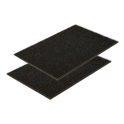 Immagine di Zerbino resistente alle intemperie Nero set di 2 40 x 60 cm antipolvere per esterni facile da pulire in plastica con setole alte