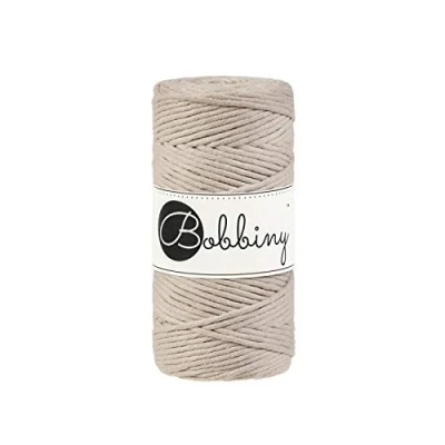 Immagine di Bobbiny Filato macramè, 3 mm, 100 m, colore beige