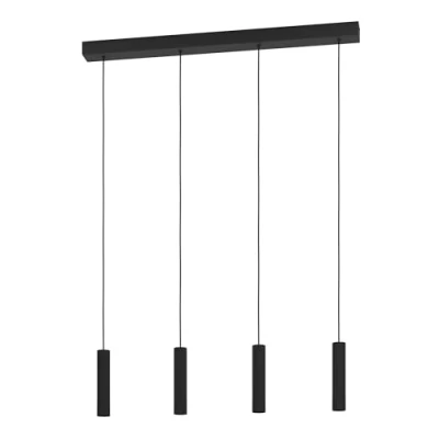 Immagine di EGLO Almudaina lampada a sospensione da tavolo 4 luci, per sala pranzo in metallo nero, colore luce bianco caldo, 84 cm