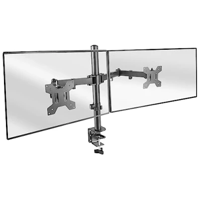 Immagine di Mars Gaming MARM2 Nero, Supporto per Monitor a Doppio Braccio Schermi fino 27&quot;, Articolato e Regolabile in Altezza, Telaio Robusto, Compatibile VESA75 VESA100