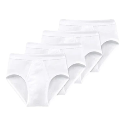 Immagine di Schiesser Slip da uomo con apertura, a costine sottili, bianco, confezione 4, L