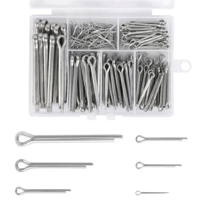Immagine di 230 Pezzi Copiglie in Acciaio Inossidabile Assortimento Coppiglie Spaccate con Scatola Portaoggetti 6 Diverse Dimensioni M1 M2 M2.5 M3 M4 M5 Cotter Pin Coppiglia per automobili