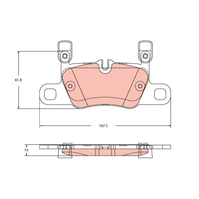 Immagine di TRW GDB2369 Kit pastiglie freno Predisposto per contatto segnalazione usura