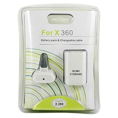 Immagine di satkit batteria per ricaricabile ricarica e juega telecomando inalã ¡mbrico Xbox 360, con cavo Play and Charge