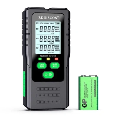 Immagine di Misuratore EMF, Rilevatore onde Elettromagnetiche,Campo Elettrico, Campo Magnetico, Rivelatore RF 3 in 1, Radiazione Elettromagnetica, di Radiazioni LCD Digitale Portatile EMF per la casa