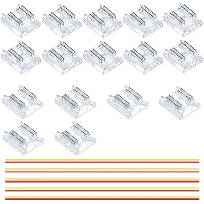 Immagine di GOMING 4pin 10mm CCT COB LED striscia Connettore Kit 10 da a filo Connettori Trasparenti Senza Interruzioni 6 5 Cavi di Prolunga 15cm