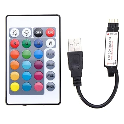 Immagine di MASUNN 24 USB LED Controller con Telecomando per DC5V 5050 RGB Strip Light