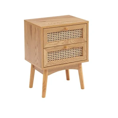 Immagine di BAÏTA Ines Comodino, Legno ingegnerizzato, Marrone, 40 cm