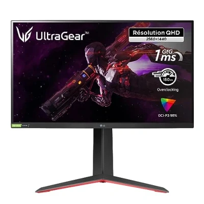 Immagine di LG 32GP850 UltraGear Gaming Monitor QHD NanoIPS 1ms HDR 10, 2560x1440, G Sync Compatible AMD FreeSync Premium 180Hz HDMI 2.0 (HDCP 2.2), Display Port 1.4, USB 3.0, AUX, Flicker Safe, Nero, 31.5&quot;/80cm