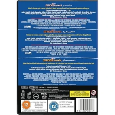 Immagine di Spider Man Triple: Home Coming, Far from &amp; No Way [DVD] [2021]