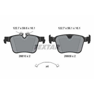 Immagine di TEXTAR 2661001 Kit pastiglie freno Predisposto per contatto segnalazione usura con accessori VOLVO: V60 II, XC60 XC90 II