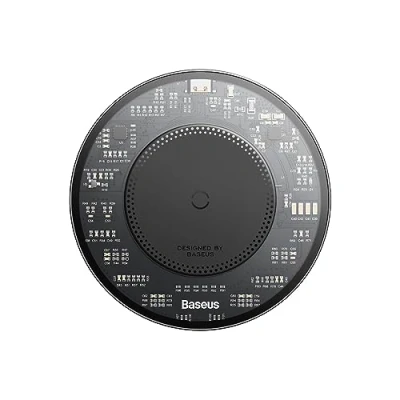 Immagine di Baseus Simple 2 Caricabatterie wireless da 15 W con cavo tipo C a C, colore: Nero