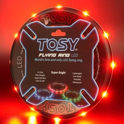 Immagine di TOSY Flying Ring 16 milioni di colori RGB o 12 LED, luminoso, modalità smarrimento, accensione automatica, impermeabile, frisbee leggero, regalo compleanno e Natale per ragazzo/ragazza/bambino