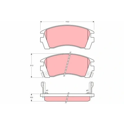 Immagine di TRW GDB1013 Kit pastiglie freno con segnalatore acustico usura