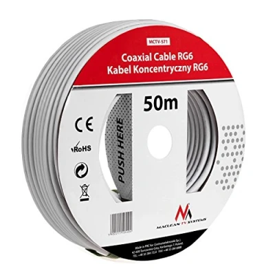 Immagine di Maclean Cavo Coassiale Satellitare 1.0CCS RG6 50M e 100M (50m)