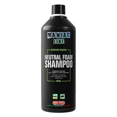 Immagine di Ma Fra, Maniac Car Detailing Line, Neutral Foam Shampoo, Shampoo Auto Neutro 2in1 Concentrato, per un Lavaggio a Mano con Tecnica 2 Secchi o Prelavaggio Gun, Formato da 1000ml