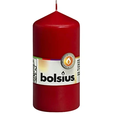 Immagine di Bolsius Candela a colonna piccola, 60 mm di larghezza, colore: Rosso