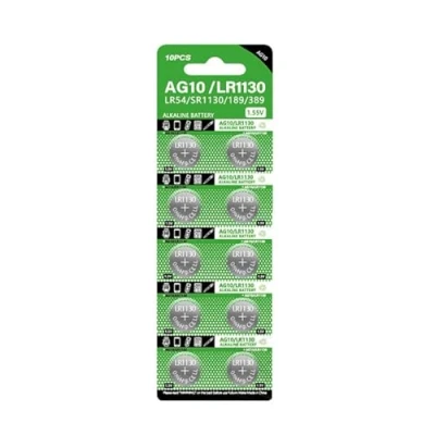 Immagine di CHAKAE Pack of 10/20/30/40pcs AG10/LR1130 Button Cell Batterie LR54 SR1130 389 189 Coin Cells for Watches Remote Toy